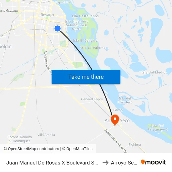 Juan Manuel De Rosas X Boulevard Seguí to Arroyo Seco map