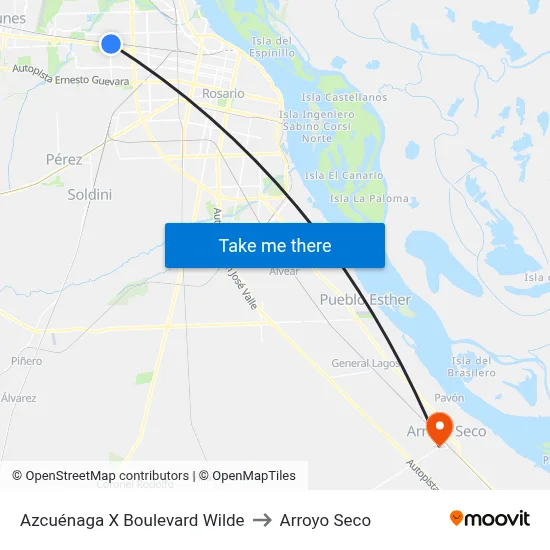 Azcuénaga X Boulevard Wilde to Arroyo Seco map