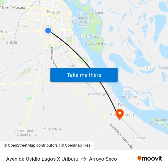Avenida Ovidio Lagos X Uriburu to Arroyo Seco map