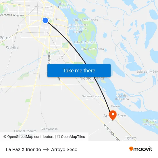 La Paz X Iriondo to Arroyo Seco map