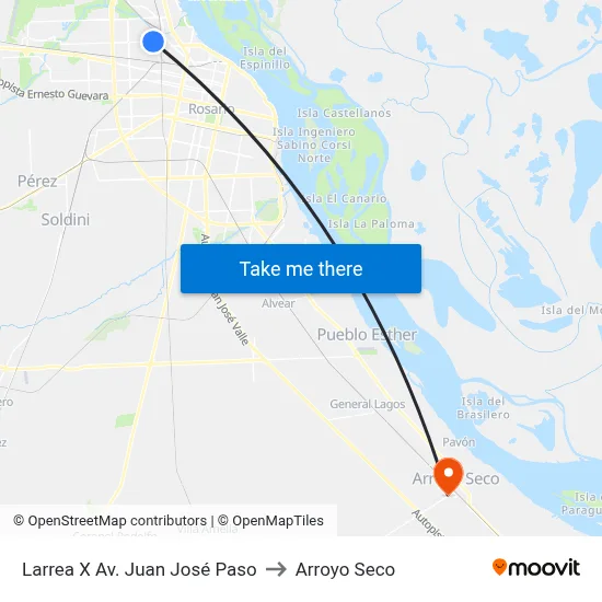 Larrea X Av. Juan José Paso to Arroyo Seco map
