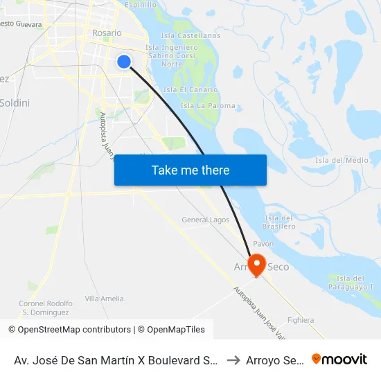 Av. José De San Martín X Boulevard Seguí to Arroyo Seco map