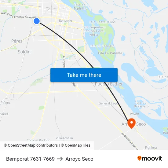 Bemporat 7631-7669 to Arroyo Seco map