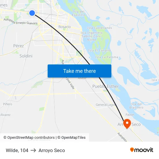 Wilde, 104 to Arroyo Seco map