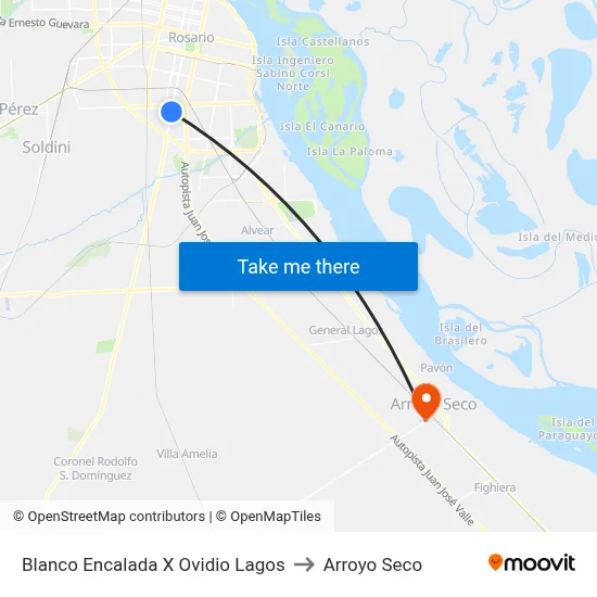 Blanco Encalada X Ovidio Lagos to Arroyo Seco map