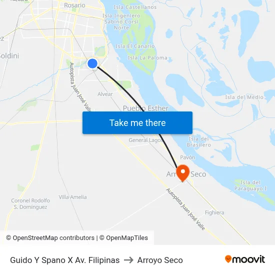 Guido Y Spano X Av. Filipinas to Arroyo Seco map