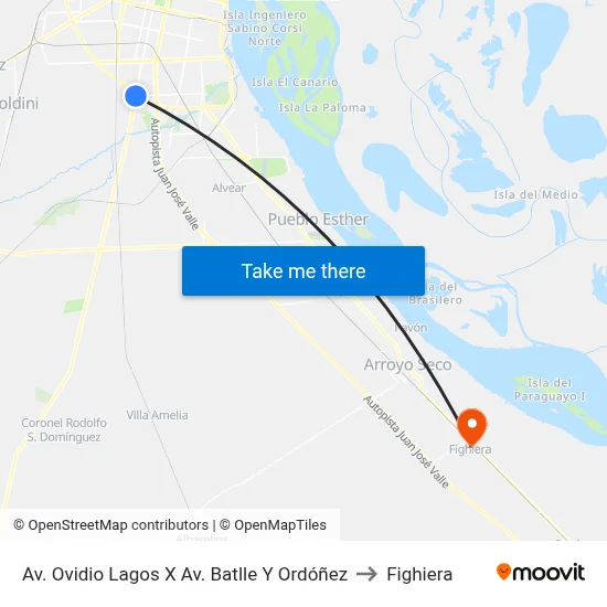 Av. Ovidio Lagos X Av. Batlle Y Ordóñez to Fighiera map