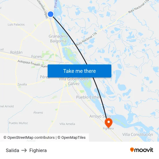 Salida to Fighiera map