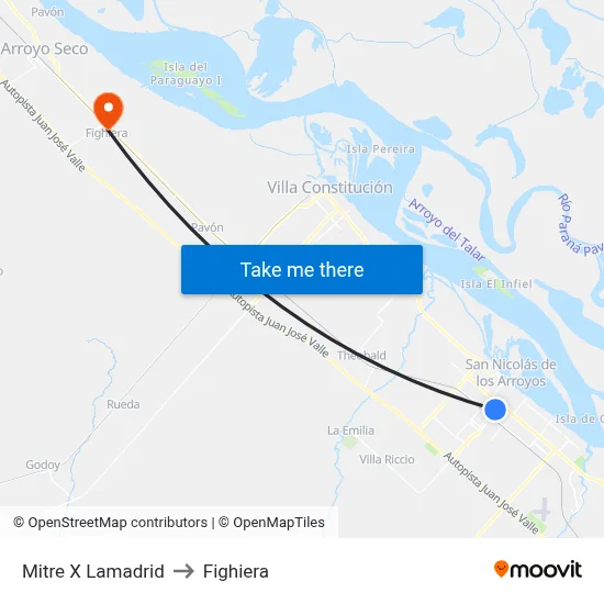 Mitre X Lamadrid to Fighiera map