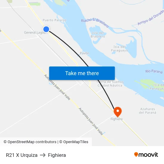 R21 X Urquiza to Fighiera map