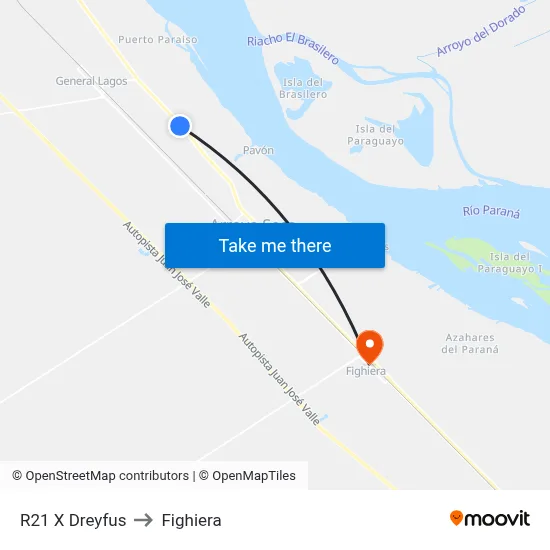R21 X Dreyfus to Fighiera map