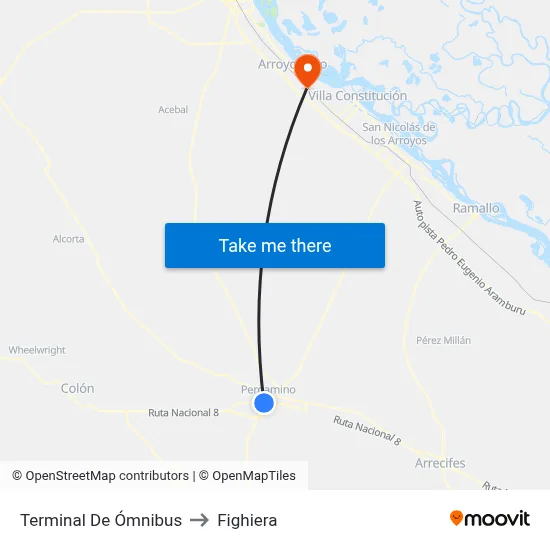 Terminal De Ómnibus to Fighiera map