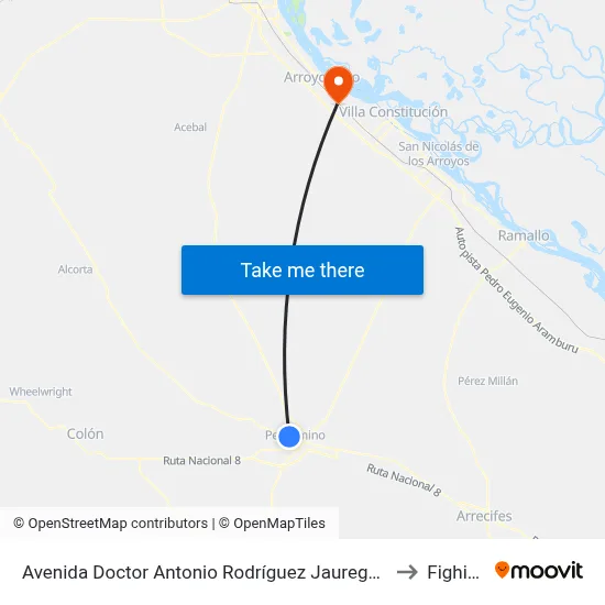 Avenida Doctor Antonio Rodríguez Jauregui, 2380 to Fighiera map