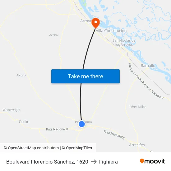 Boulevard Florencio Sánchez, 1620 to Fighiera map