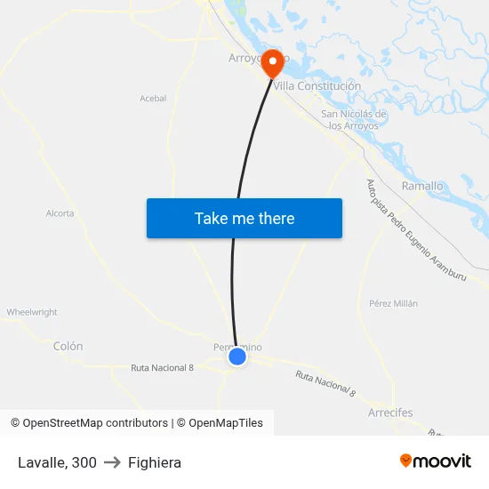 Lavalle, 300 to Fighiera map