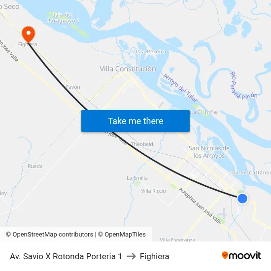 Av. Savio X Rotonda Porteria 1 to Fighiera map