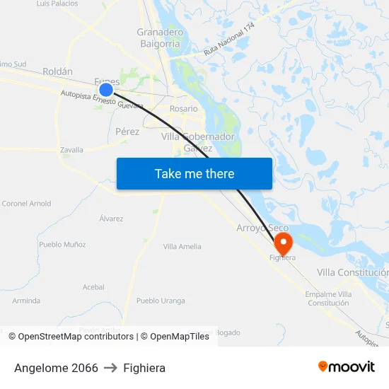 Angelome 2066 to Fighiera map