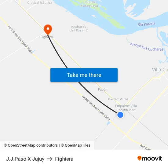 J.J.Paso X Jujuy to Fighiera map