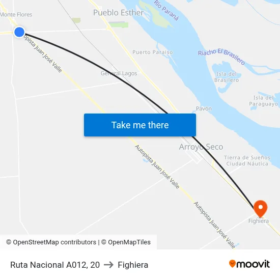 Ruta Nacional A012, 20 to Fighiera map