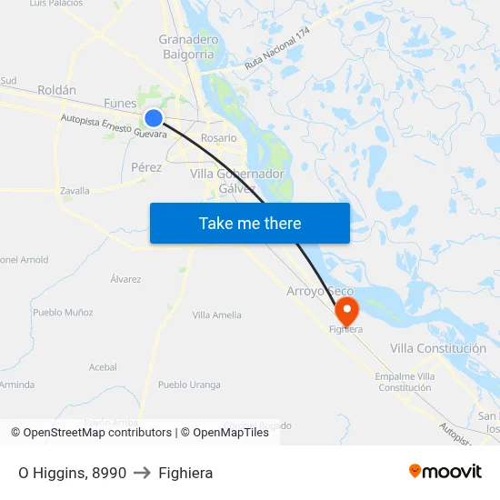 O Higgins, 8990 to Fighiera map