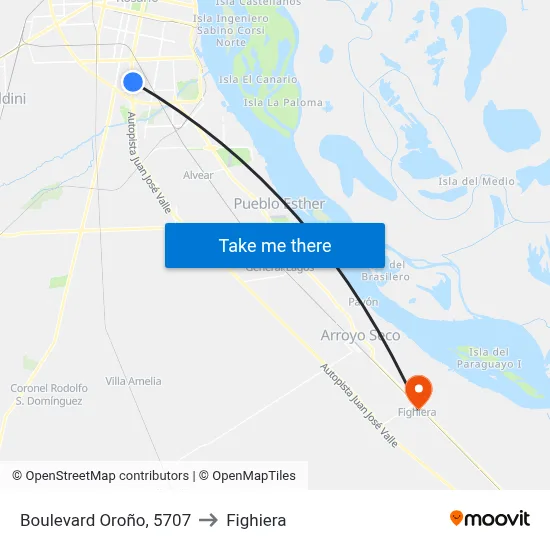 Boulevard Oroño, 5707 to Fighiera map