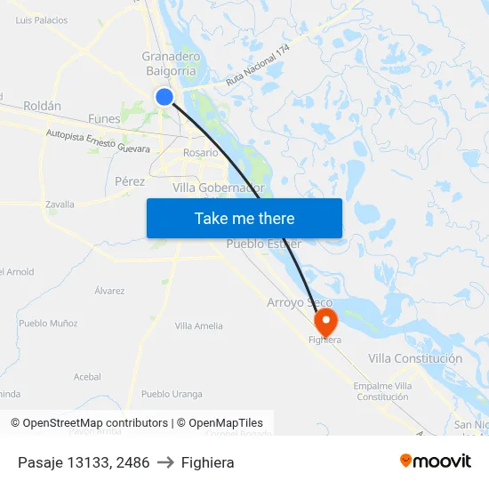 Pasaje 13133, 2486 to Fighiera map