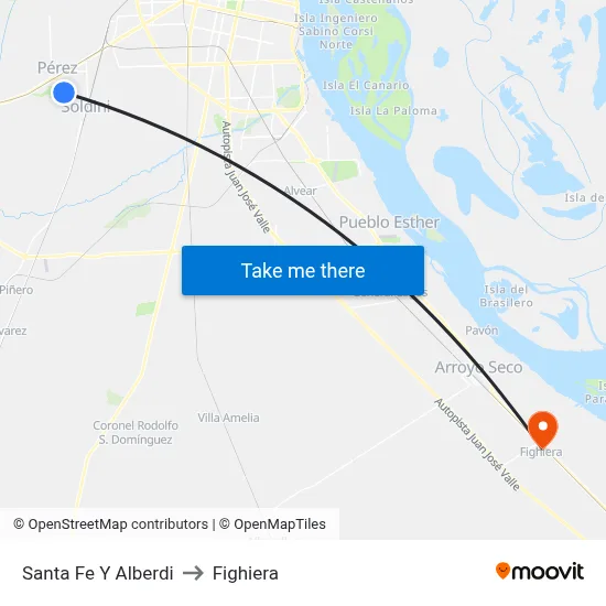Santa Fe Y Alberdi to Fighiera map