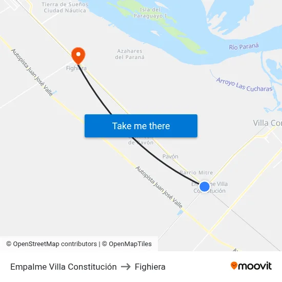 Empalme Villa Constitución to Fighiera map