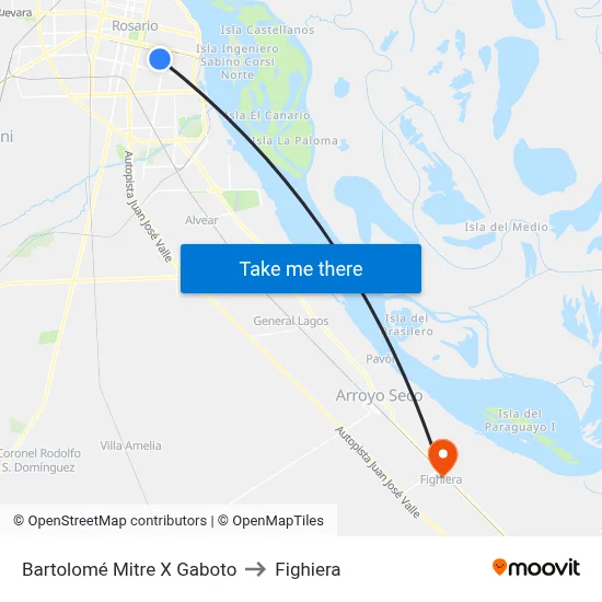 Bartolomé Mitre X Gaboto to Fighiera map