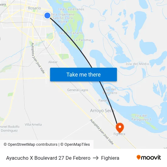Ayacucho X Boulevard 27 De Febrero to Fighiera map