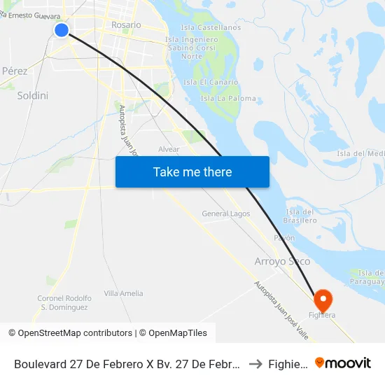 Boulevard 27 De Febrero X Bv. 27 De Febrero to Fighiera map