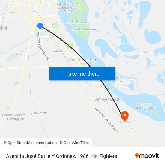 Avenida José Batlle Y Ordóñez, 1986 to Fighiera map