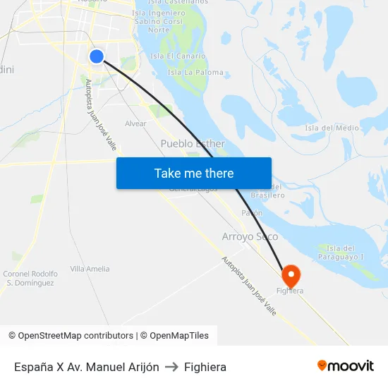 España X Av. Manuel Arijón to Fighiera map