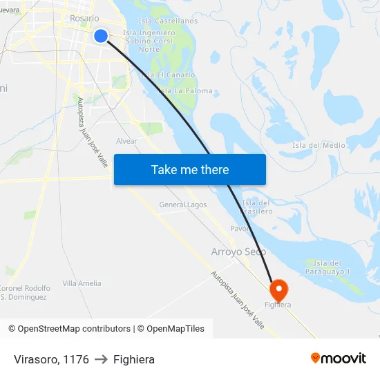 Virasoro, 1176 to Fighiera map