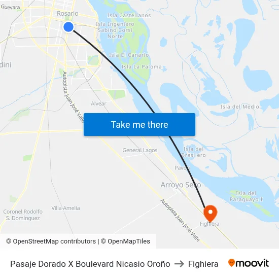 Pasaje Dorado X Boulevard Nicasio Oroño to Fighiera map