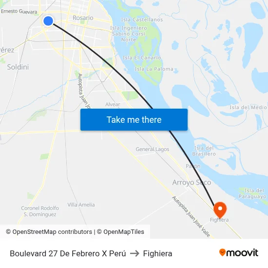 Boulevard 27 De Febrero X Perú to Fighiera map