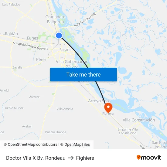 Doctor Vila X Bv. Rondeau to Fighiera map