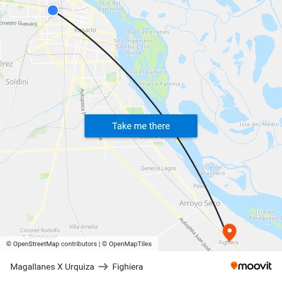 Magallanes X Urquiza to Fighiera map
