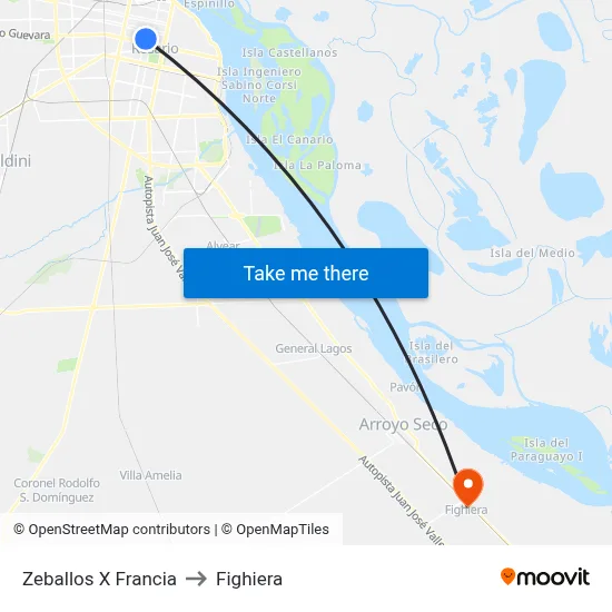Zeballos X Francia to Fighiera map