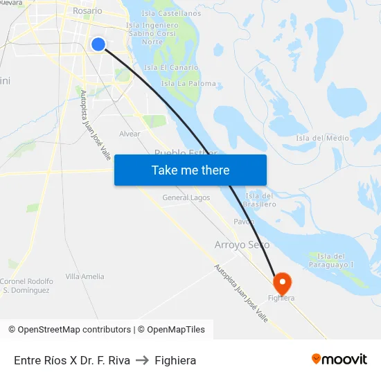 Entre Ríos X Dr. F. Riva to Fighiera map