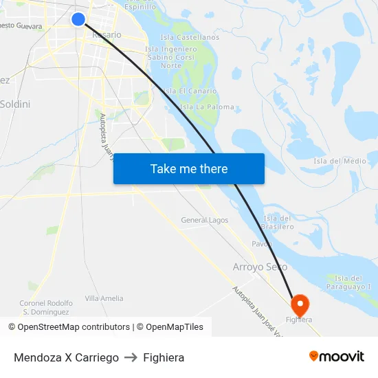 Mendoza X Carriego to Fighiera map