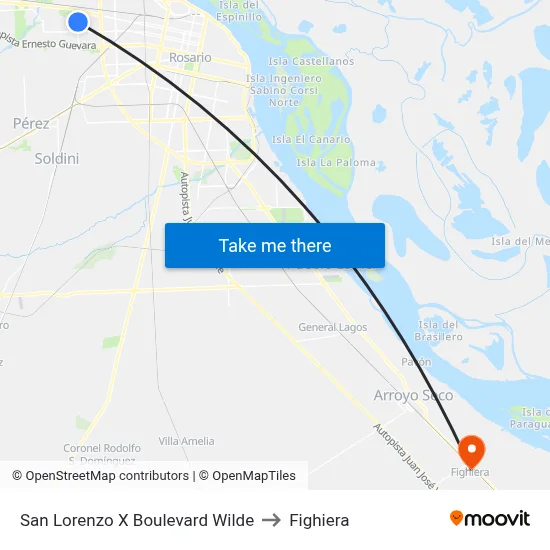 San Lorenzo X Boulevard Wilde to Fighiera map