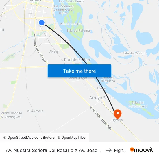 Av. Nuestra Señora Del Rosario X Av. José De San Martín to Fighiera map