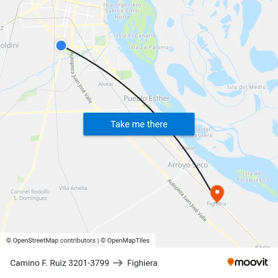 Camino F. Ruiz 3201-3799 to Fighiera map