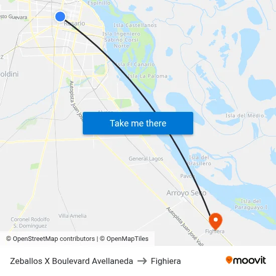 Zeballos X Boulevard Avellaneda to Fighiera map