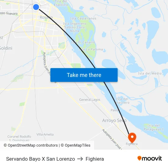 Servando Bayo X San Lorenzo to Fighiera map