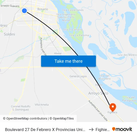 Boulevard 27 De Febrero X Provincias Unidas to Fighiera map