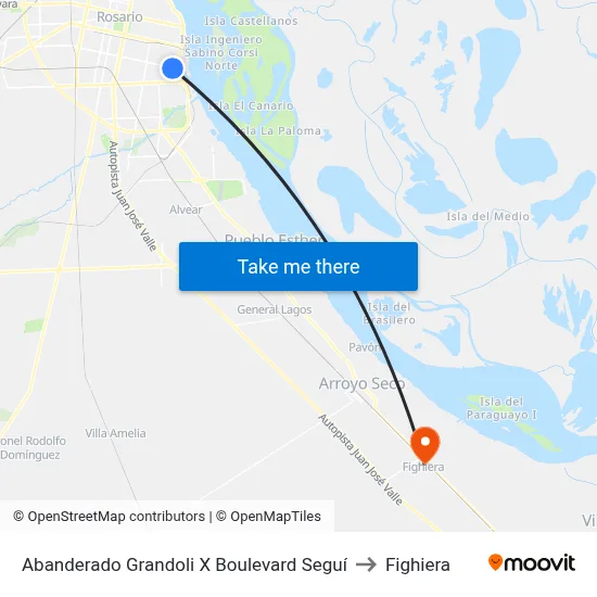 Abanderado Grandoli X Boulevard Seguí to Fighiera map