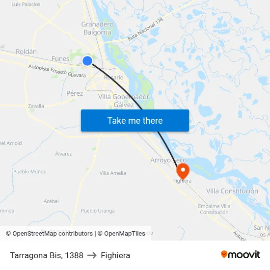 Tarragona Bis, 1388 to Fighiera map