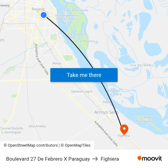 Boulevard 27 De Febrero X Paraguay to Fighiera map